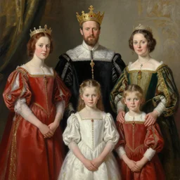 portrait of a royal family, ultra realistic, oil painting, digital art, high detail