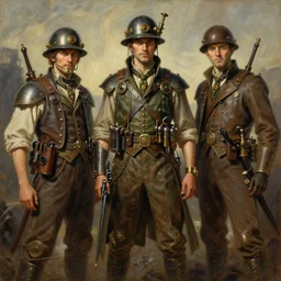 wwii, steampunk, oil painting. by tony sandoval and lorenzo lanfranconi