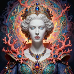 portrait of queen elizabeth as the hulk, hyperdetailed illustration by irakli nadar and alexandre ferra, volumetric lighting, celtic fantasy art, psychedelic, intricate, hyper detailed, smooth, vibrant aura, intricate linework, white porcelain skin, faberge, coral
