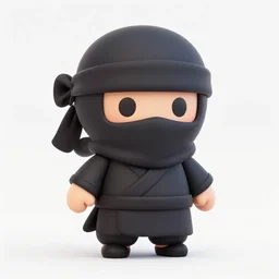 ninja, 3 d game asset, cel shaded, kawaii