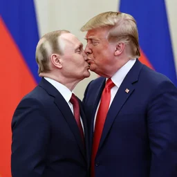 Vladimir putin kissing donald trump