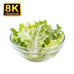 translucent caesar salad, 8k product photo, isolated on a pure white background, centered, entire object in frame, sharp focus, soft studio lighting