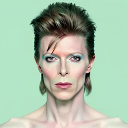 portrait david bowie, symmetrical face, pastel shades of green, beautiful face, rule of thirds, intricate outfit, spotlight, by greg rutkowski, by jeremy mann, by francoise nielly, digital painting