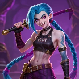 jinx ,League of Legends,fan art, Cedric Peyravernay,Guy Denning,trending on artstation