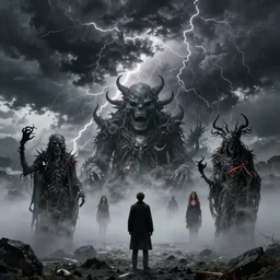lovecraftian horrors, beyond our imagination, thunderstorm, fog, by greg rutkowski, chris tulloch mccabe, valentina remenar and asher duran, digital art, concept art, trending on artstation