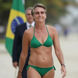 ( ( ( ( ( 1 9 5 0 s bolsonaro brazilian president using a bikini. muted colors. ) ) ) ) ) by jean - baptiste monge!!!!!!!!!!!!!!!!!!!!!!!!!!!!!!