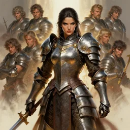 beautiful female warrior in heavy armour, by stanley artgerm lau, wlop, rossdraws, frank frazetta, andrei riabovitchev, marc simonetti, tranding on artstation