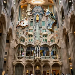 intricate architectural rendering of cathedral interior by antoni gaudi, frank gehry and zaha hadid, studio ghibli, makoto shinkai, cinematic, art deco, award winning, masterpiece, cgarchitect, trending on archinect, archillect, 8 k