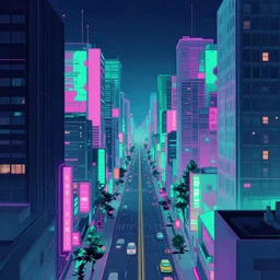 city of liminal spaces vaporwave style