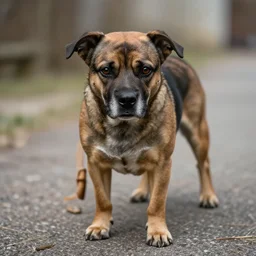 a suspicious looking dog ploting something