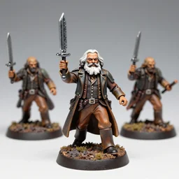 Karl Marx as Warhammer miniatures, natural tones