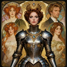 portrait of a beautiful cyberpunk victorian woman wearing a warrior armor, beautiful symmetrical face, fantasy, regal, by stanley artgerm lau, greg rutkowski, thomas kindkade, alphonse mucha, loish, norman rockwell.