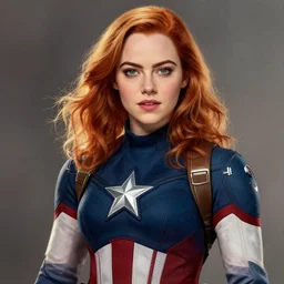 a beautiful rendering of Emma Stone as captain America by nick Silva, trending on artstation, instagram