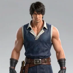 screenshot of Arthur Morgan in Tekken 3,