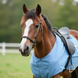 cute horse with inmate clothes