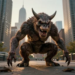 there is a monster problem in Chicago, photorealistic, 8k, golden hour, hyperrealistic, super detailed