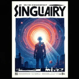 Transhumanist propaganda poster for the singularity.