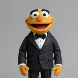 oscar nunez with a suit as a muppet. highly detailed felt. hyper real photo. 4 k.