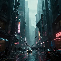 shattered cyberpunk streets
