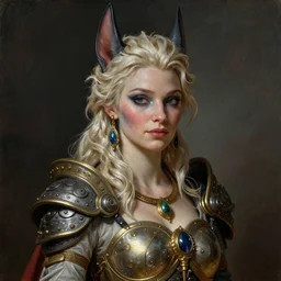 portrait of a beautiful female hybrid atlantean anubis alien warrior elsa jean, regal, realistic, refined, detailed, digital art, michael cheval, esao andrews, steampunk, walt disney ( 1 9 3 7 ), francois boucher, oil painting, highly detailed, cinematic lighting, unreal engine, 8 k, hd