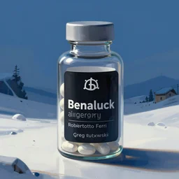 concept art of a bugatti dietary supplement in a transparent bottle with a black sticker on it by aenaluck, artgerm and roberto ferri and greg rutkowski, blue and white tones, digital painting, artstation, concept art, smooth, sharp foccus ilustration hq