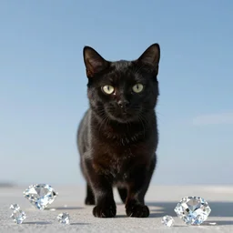 Black cat i  the sky with diamonds