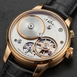 a steampunk watch in polished gold and silver showing the detailed workings by Jaquet Droz, macro photography, F/2.8, trending on artstation, octane render