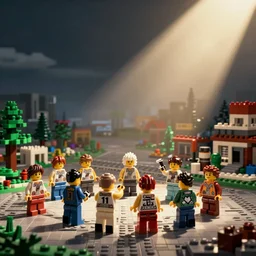 (Lego) fight club!!, movie still, cinematic, dramatic, David fincher