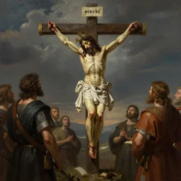 historical depiction of the romans persecuting jesus christ on the cross, in the style of greg rutkowski, giorgio vasari, digital painting, unreal engine, extremely detailed masterpiece, volumetric lighting