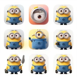 icon pack based on minions ultra realistic