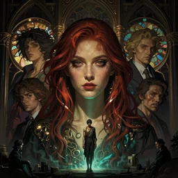 stunning, breathtaking, awe-inspiring award-winning realistic concept art face portrait of Ashley Liao, by Alphonse Mucha, Ayami Kojima, Amano, Charlie Bowater, Karol Bak, Greg Hildebrandt, Jean Delville, and Mark Brooks, Art Nouveau, Neo-Gothic, gothic, rich deep colors, cyberpunk, extremely moody lighting, glowing light and shadow, atmospheric, shadowy, cinematic, 8K