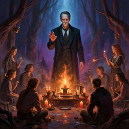 the extremely beautiful digital painting of special containment procedures cult ceremony, h. p. lovecraft, cinematic lights, vivid lighting, fantasy, by tuomas korpi and greg rutkowski and jonas de ro