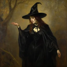 witch paying for her sins, victorian painting