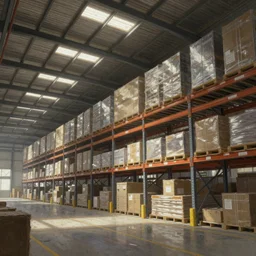 a huge warehouse in a painting from stalenhag, 4 k, 8 k, hdr, artstation, concept art
