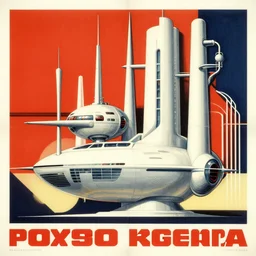 soviet era propaganda showcasing futuristic technology, bauhaus design, bold composition, retrofuturistic, swiss style poster