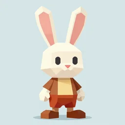 low poly oswald the lucky rabbit
