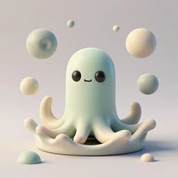 ebay product, cute, cute, cute, cute, cute, cute, cute, miniature resine figure, High detail photography, 8K, 3d fractals, pictoplasma, one simple ceramic tintoy tentacle monster Figure sculpture, surrounded by splashes, 3d primitives, in a Studio hollow, by pixar, by jonathan ive, simulation
