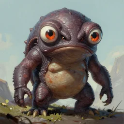 a fantasy tardigrade!!! creature portrait, four eyes, tardigrade like, alien, angry, wayne barlowe, boris vallejo, frank frazetta