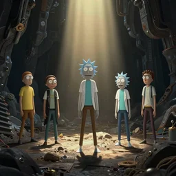 movie still from inception | rick and morty | by beeple and rutkowski and feng zhu