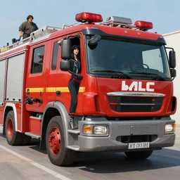 a portrait of a korean woman hybrid firetruck, art by boris vallejo and greg danton and denys tsiperko, detailed, hyperrealism, artstation
