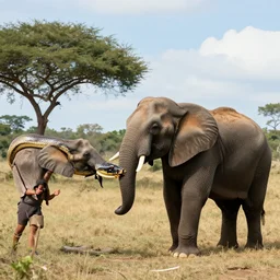 gigant snake eating elephant