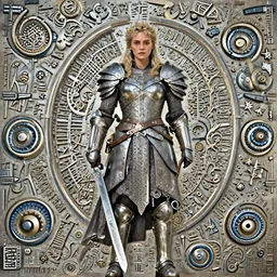 professional full length photograph of elizabeth olsen as a valkyrie warrior.  Extremely detailed. 8k