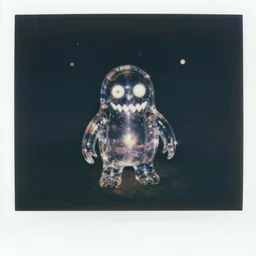 transparent horror monster polaroid photo light dots bokeh focus - n 9