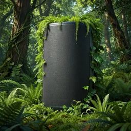 A massive overgrown Sonos speaker in a forest with trees and plants growing on it, overgrown with lush plants, thick and dense vines, digital art, trending on Artstation