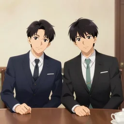 anime cartoon portrait of 2 guys in designer clothes at a private table in a club surrounded by beautiful girls throwing rubber bands in the air