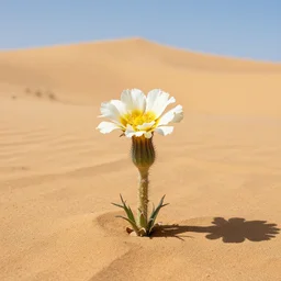 a flower in a desert, professional photo