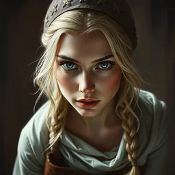 highly detailed oil painting, masterpiece portrait cook female lannister, fantasy character portrait, dynamic pose, above view, top lighting, realistic shaded, perfect face, 8 k realistic, hyper detailed, digital painting, artstation, concept art, hyper detailed eyes, cinematic lighting, dynamic pose, above view, perfect eyes