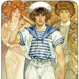 the sailor jupiter. beautiful, realistic painting by mucha and kuvshinov and bilibin. watercolor thick lining manga