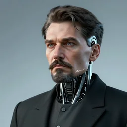 cybernetic cyborg Stalin, digital art