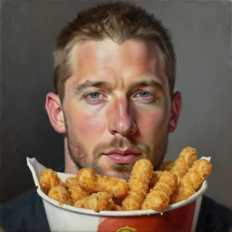 channing tatum as a tater tot, oil on canvas, intricate, portrait, 8 k highly professionally detailed, hdr, cgsociety